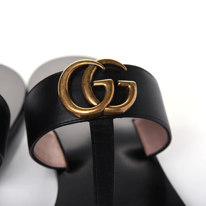 Gucci Calfskin GG Marmont Thong Sandals 38 Black 14 of 15