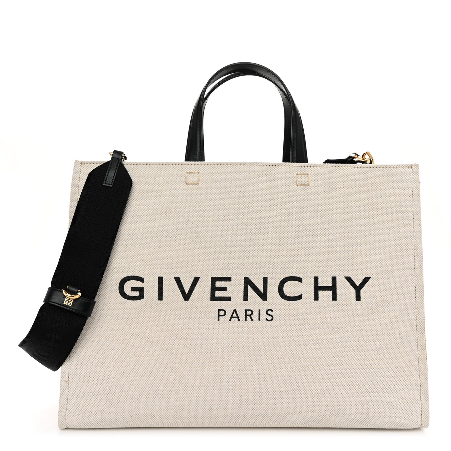 Canvas Medium Tote Beige Black