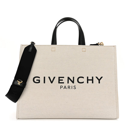 Givenchy Canvas Medium Tote Beige Black 1 of 10