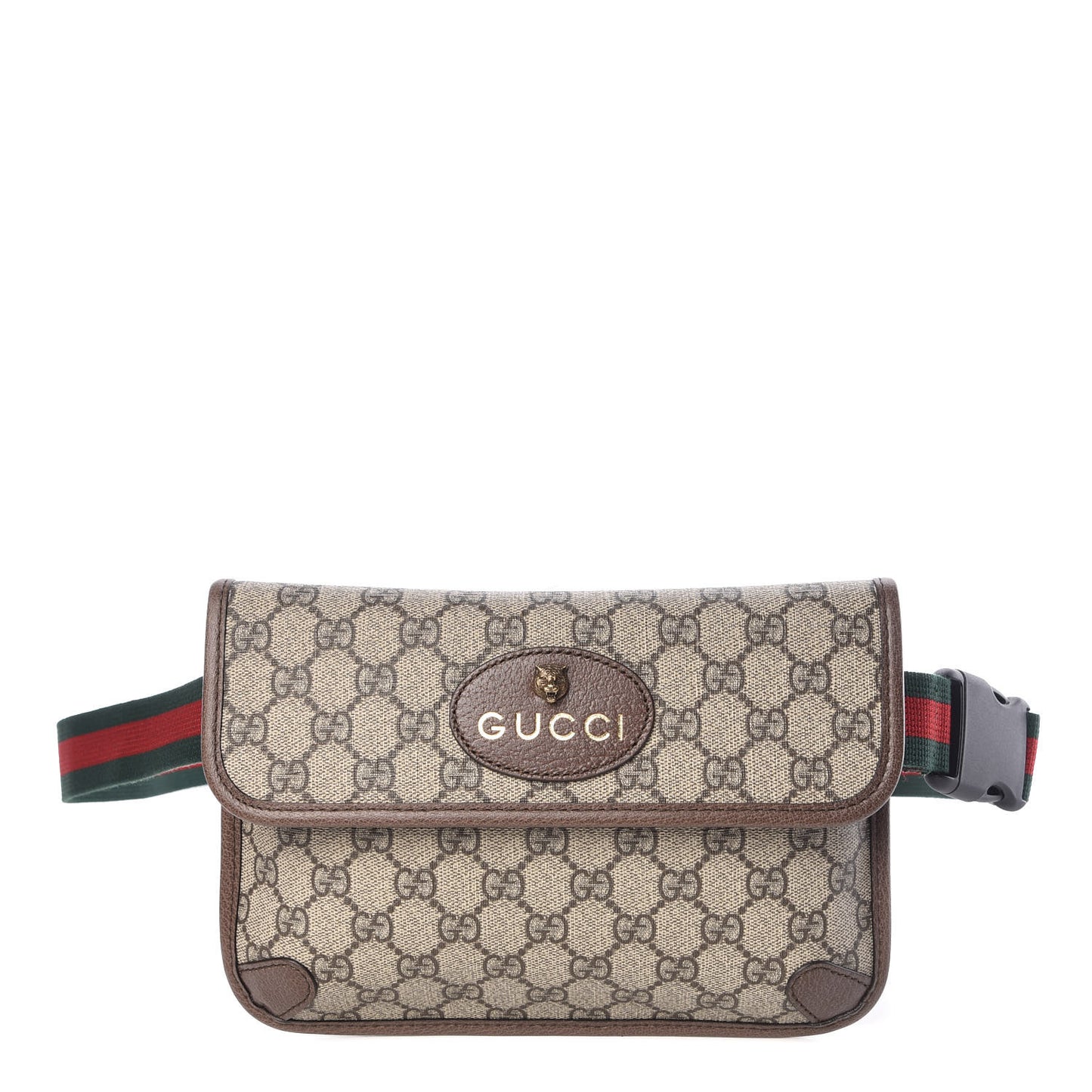 GG Supreme Monogram Neo Vintage Web Belt Bag Brown