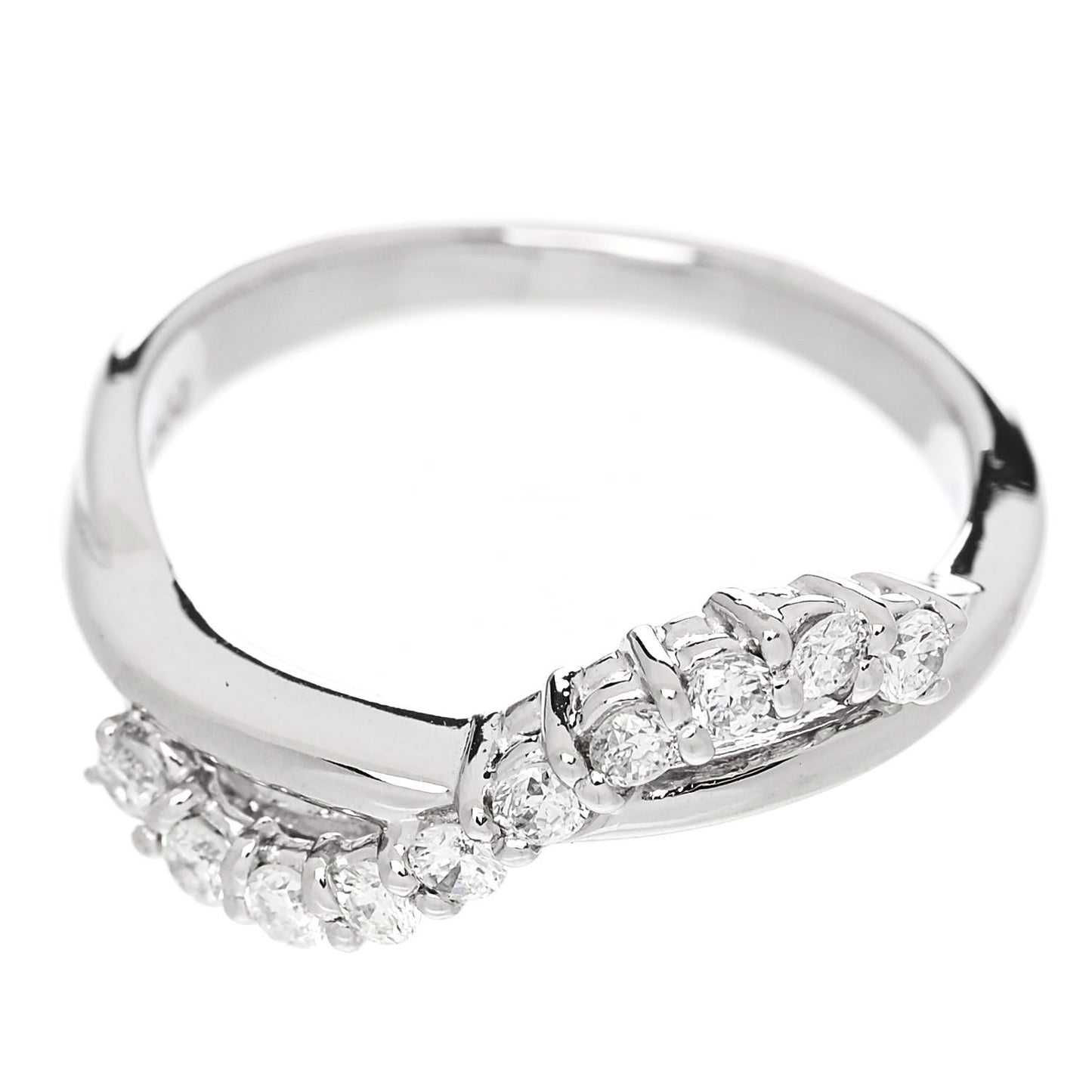 Platinum Diamond .31ctw Crossover Band Ring 52 6