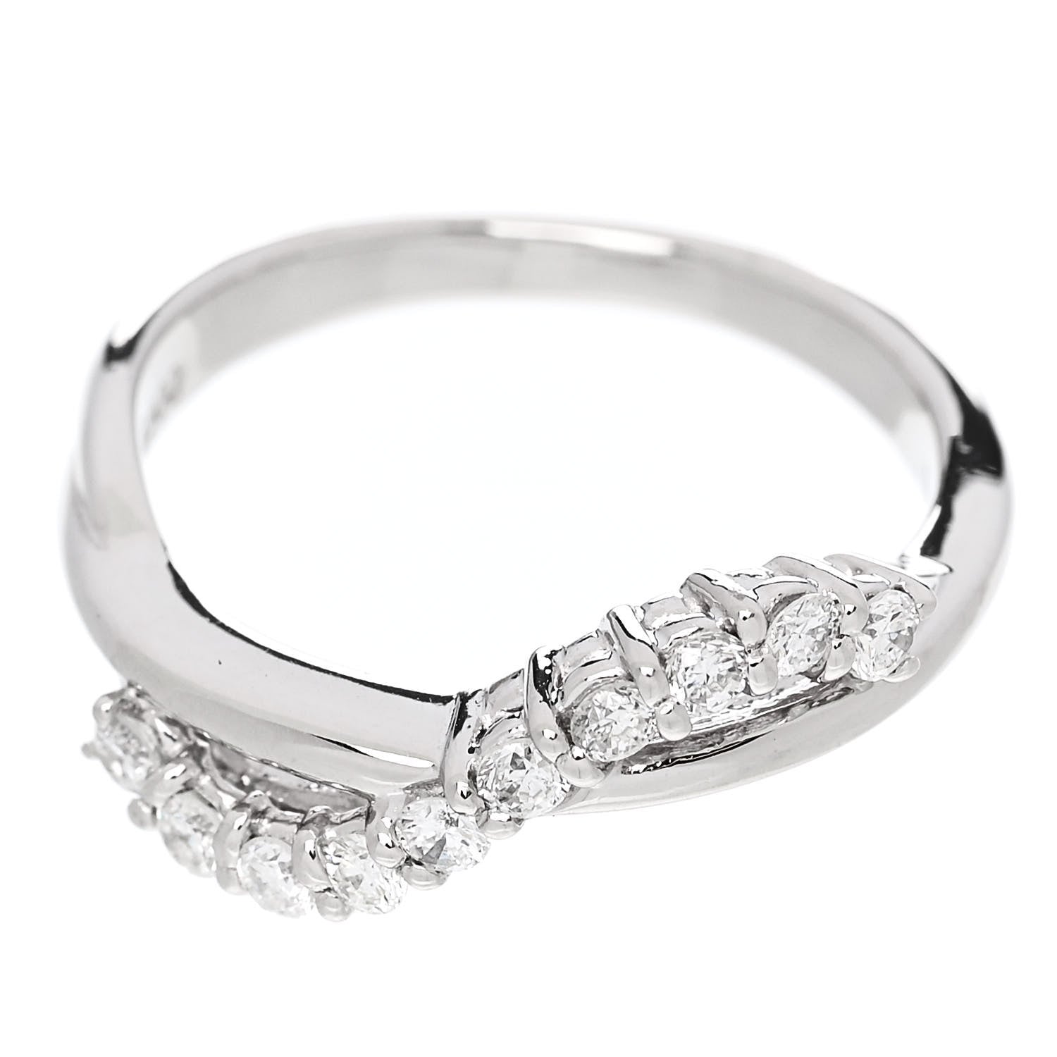 Parker & West by FASHIONPHILE Platinum Diamond .31ctw Crossover Band Ring 52 6 7 of 10