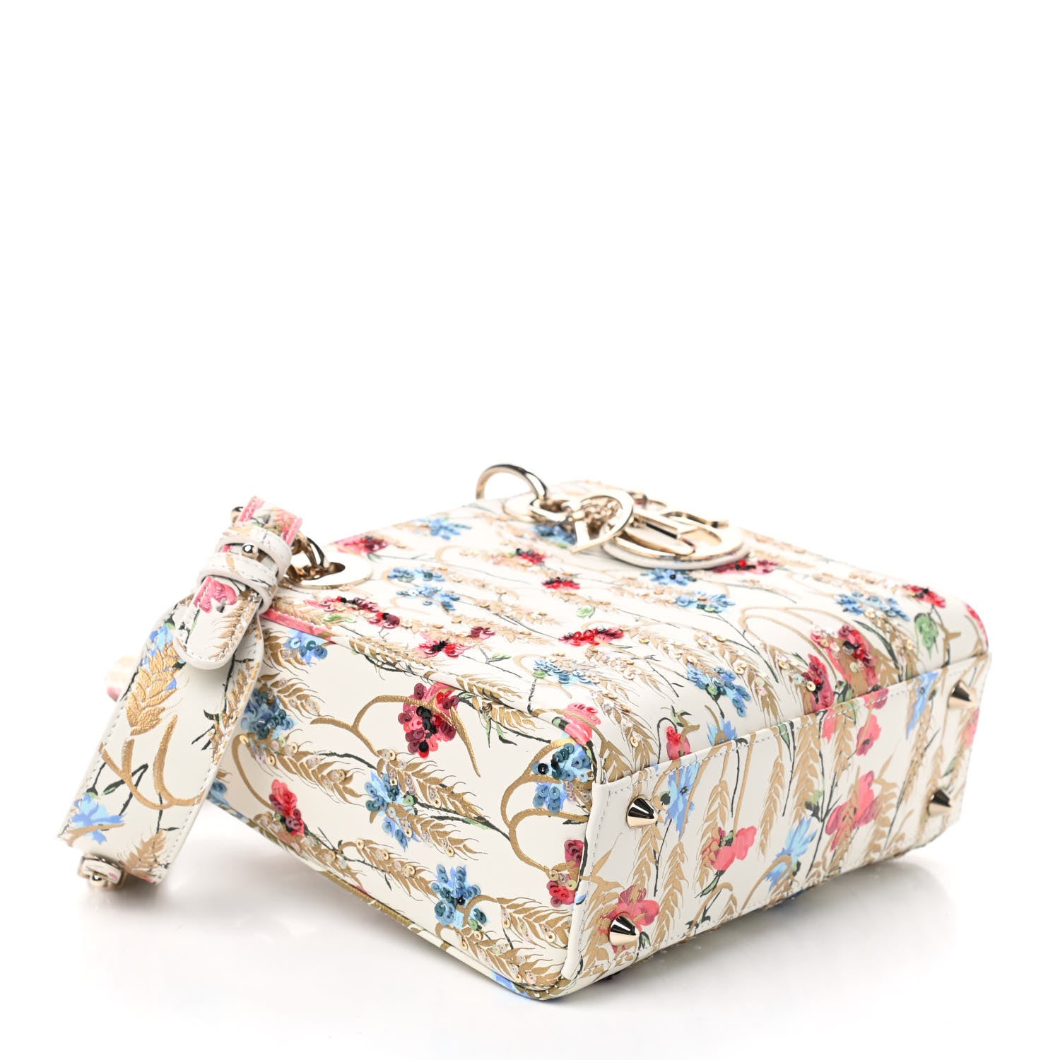 Christian Dior Smooth Calfskin Embroidered Small My ABCDior Lady Dior Beige Multicolor 5 of 10