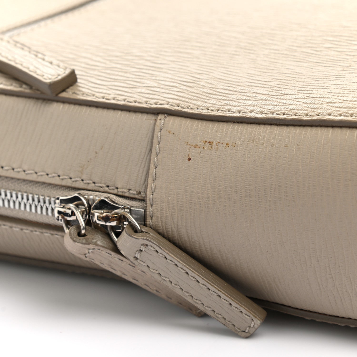 Salvatore Ferragamo Calfskin Zip Around Briefcase Beige 7 of 16