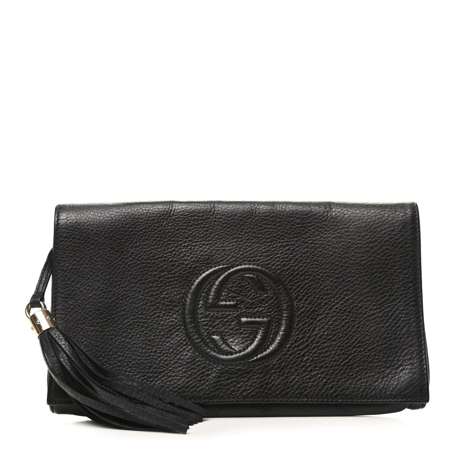 Gucci Pebbled Calfskin Medium Soho Clutch Black 1 of 9
