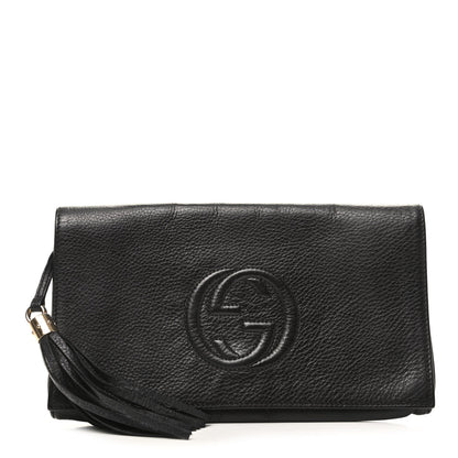 Gucci Pebbled Calfskin Medium Soho Clutch Black 1 of 9