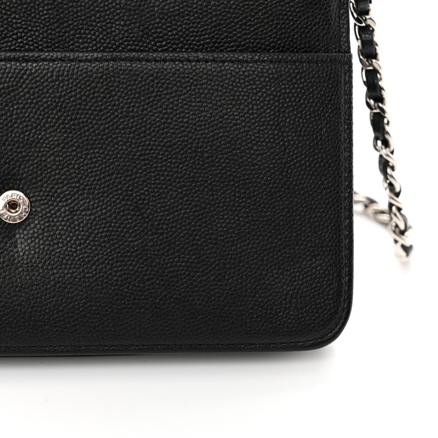 Chanel Caviar Sevruga Wallet on Chain WOC Black 13 of 15