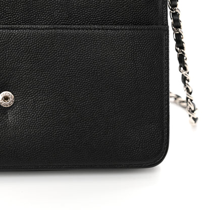 Chanel Caviar Sevruga Wallet on Chain WOC Black 13 of 15