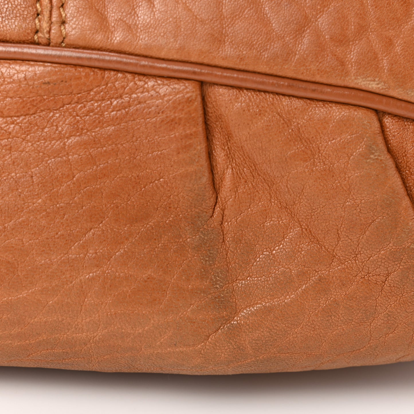 Crinkled Lambskin Mia Shoulder Flap Camel
