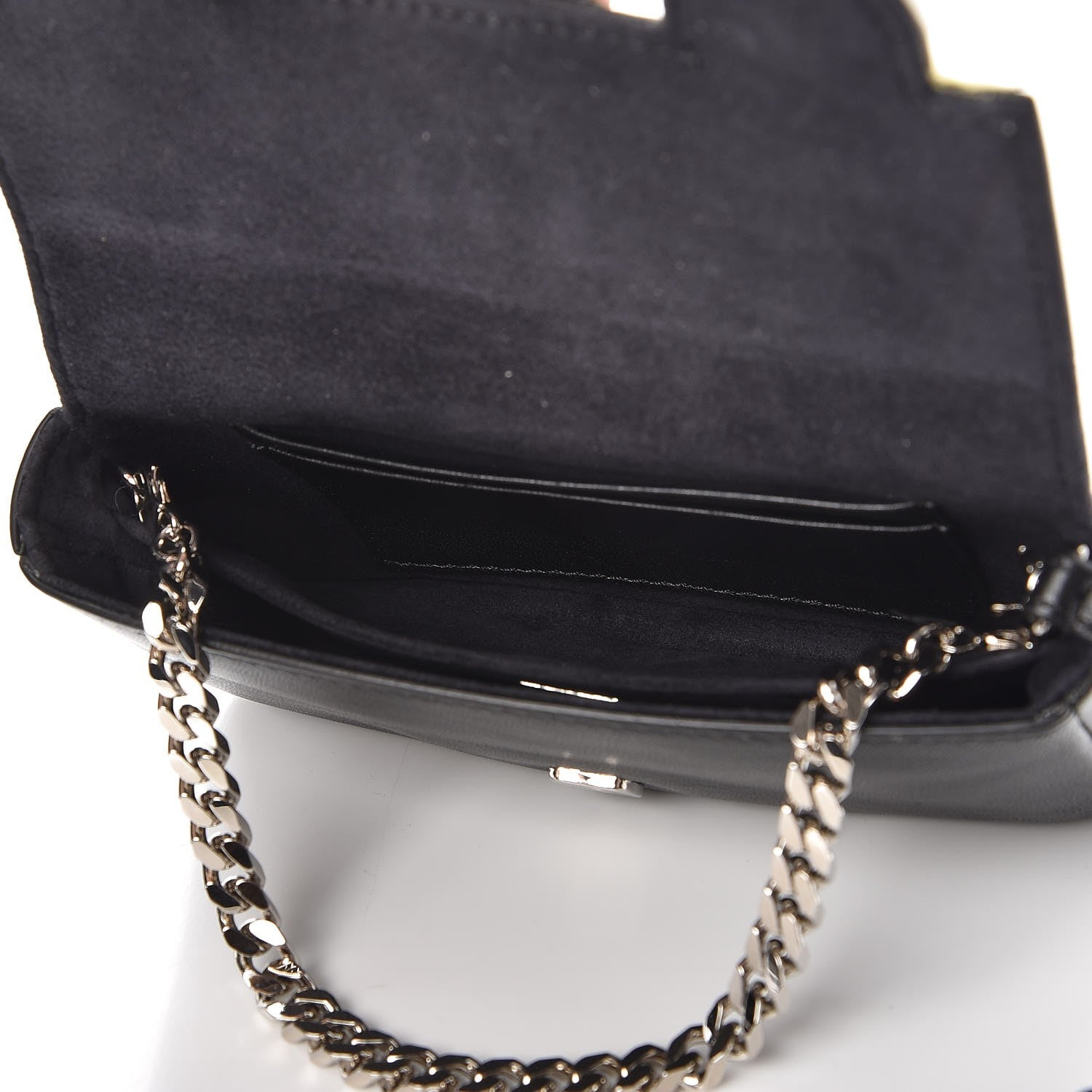 Fendi Shiny Nappa Rabbit Fur Crystal Flowerland Micro Buggie Baguette Black Mojito Multicolor 5 of 8