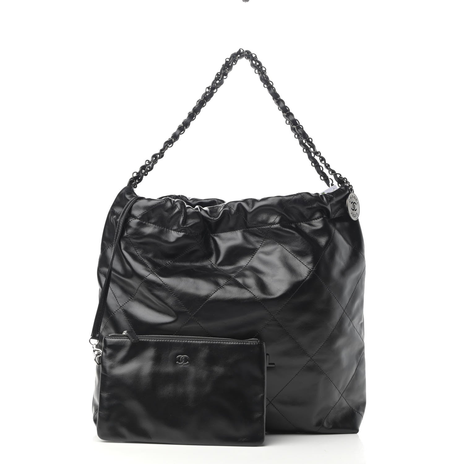 Chanel Shiny Calfskin Quilted Chanel 22 So Black 1 of 9