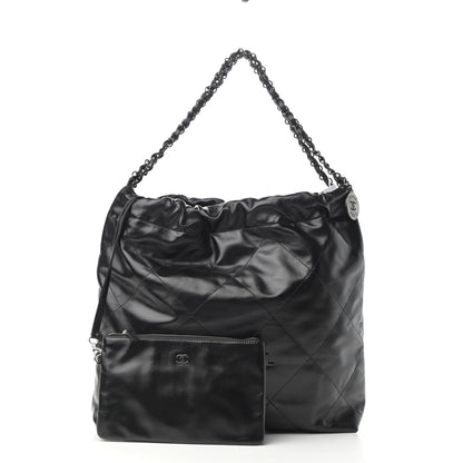 Chanel Shiny Calfskin Quilted Chanel 22 So Black 1 of 9