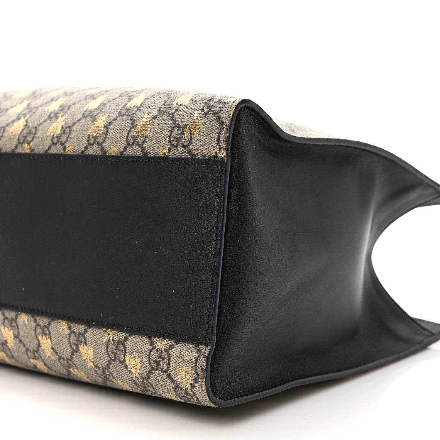 Gucci GG Supreme Monogram Bees Medium Padlock Tote Beige Oro Black 9 of 9