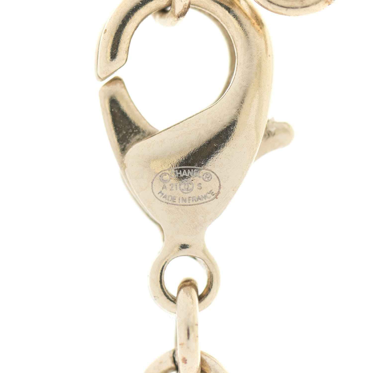 Chanel Crystal CC Chain Short Necklace Gold 5 of 7