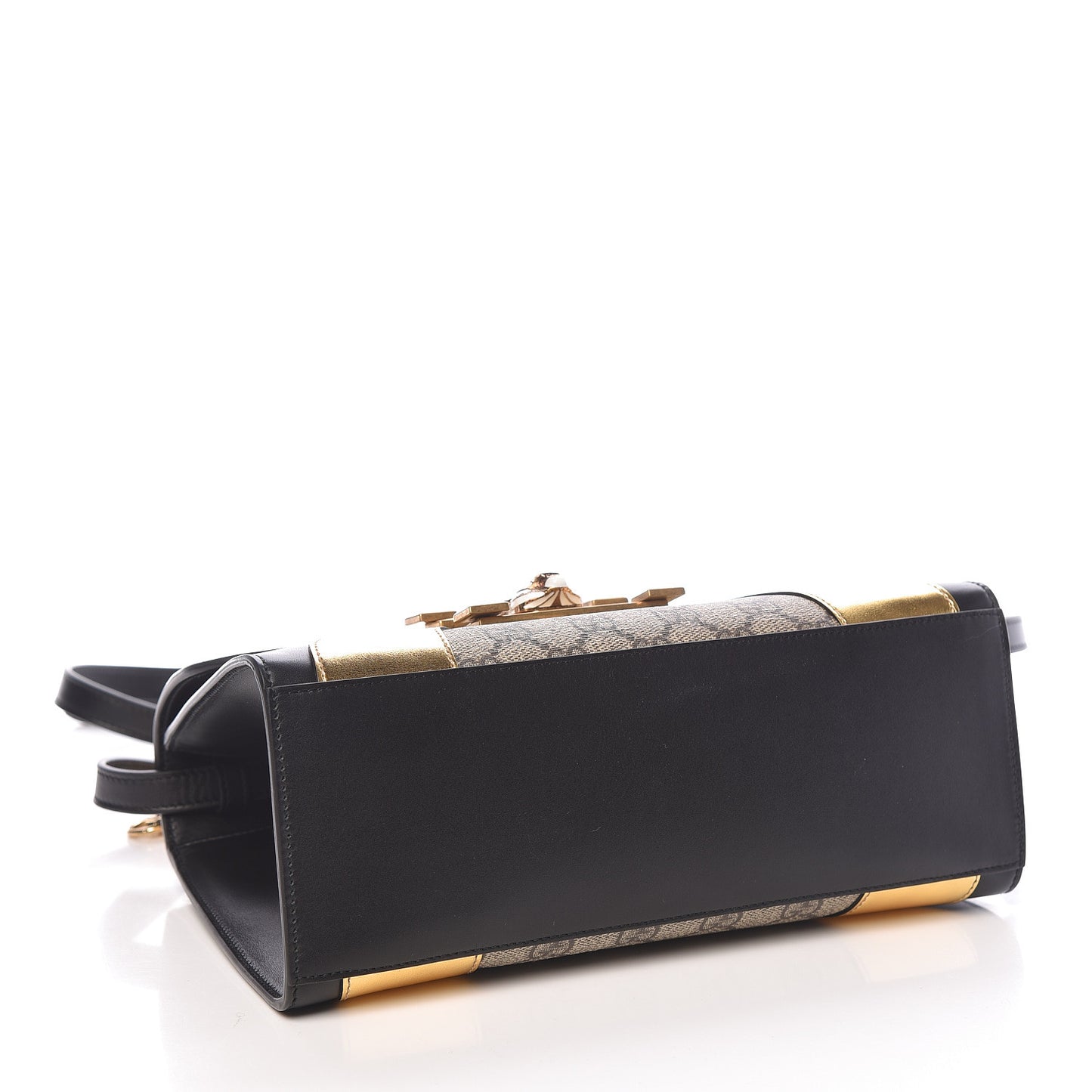 GG Supreme Monogram Small Osiride Top Handle Bag Black Gold