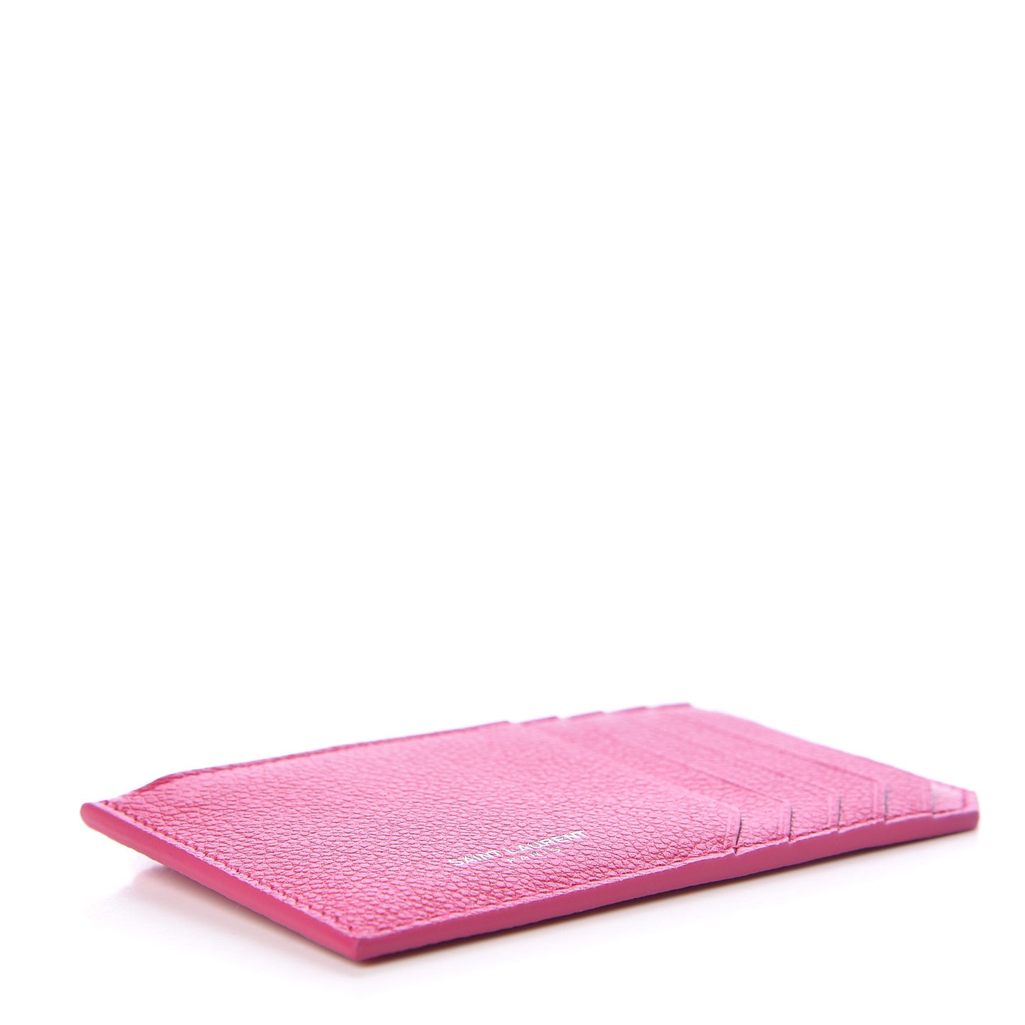 Grained Calfskin 5 Fragments Zip Pouch Card Holder Bubblegum