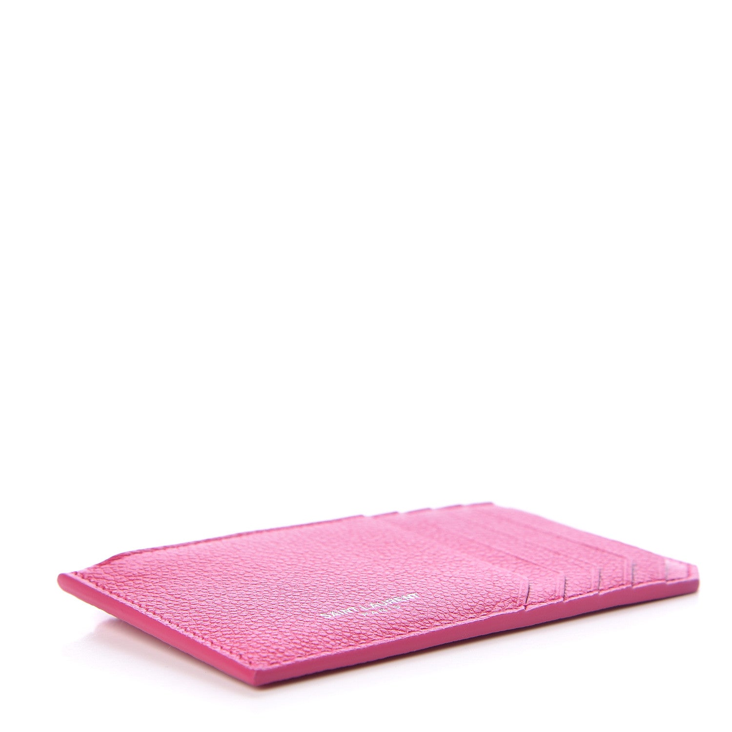 Saint Laurent Grained Calfskin 5 Fragments Zip Pouch Card Holder Bubblegum 4 of 8
