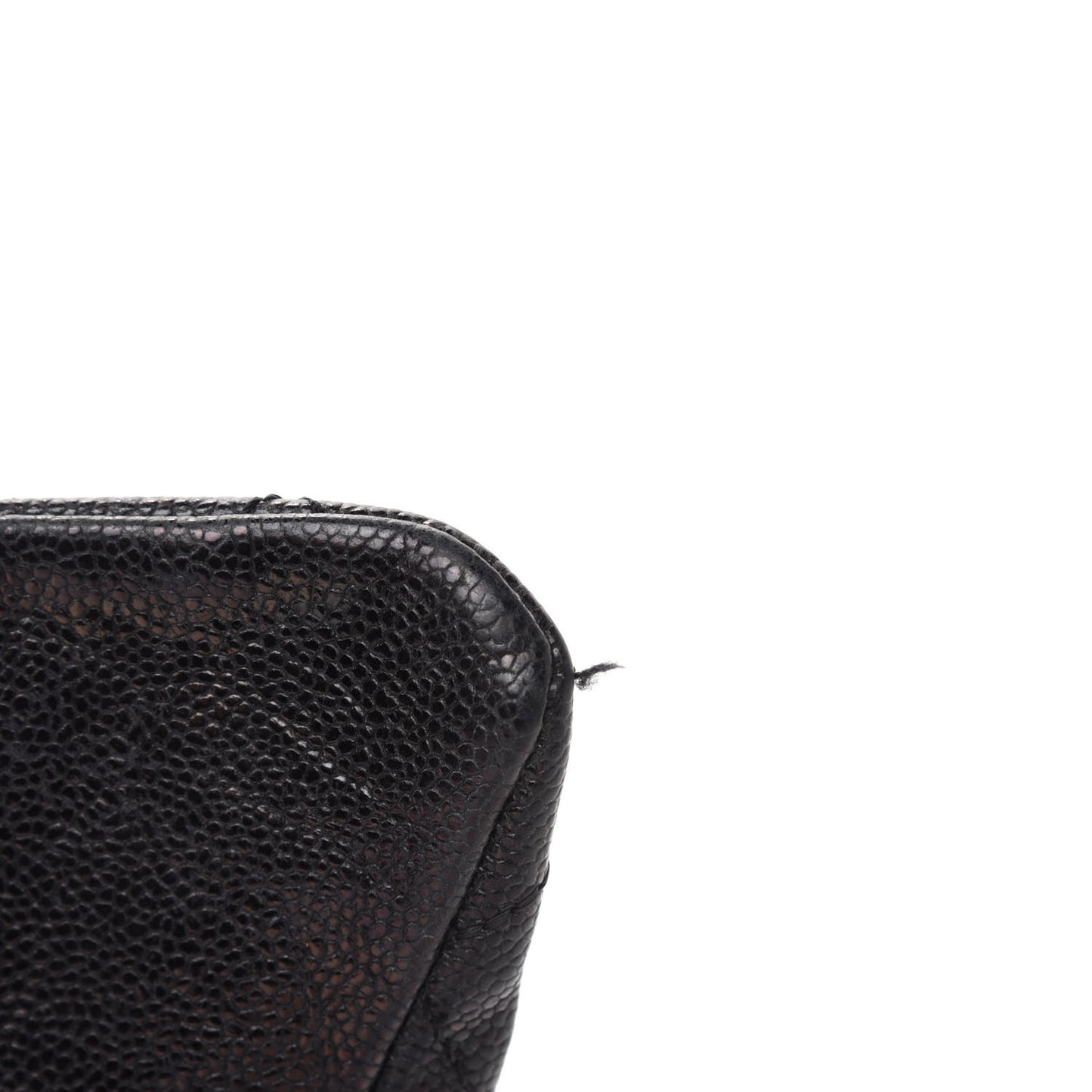 Caviar Quilted Medium Elastic Flap Black