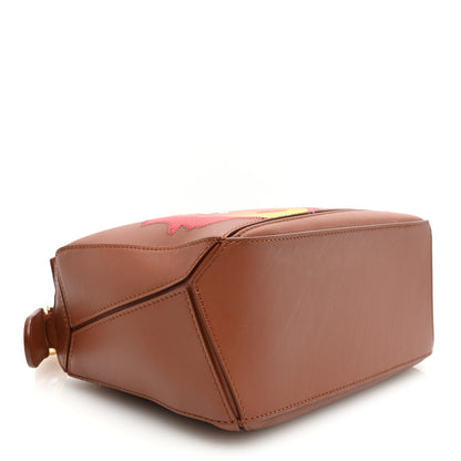 Loewe X HOWLS MOVING CASTLE Satin Calfskin Small Calcifer Puzzle Bag Rust 4 of 9