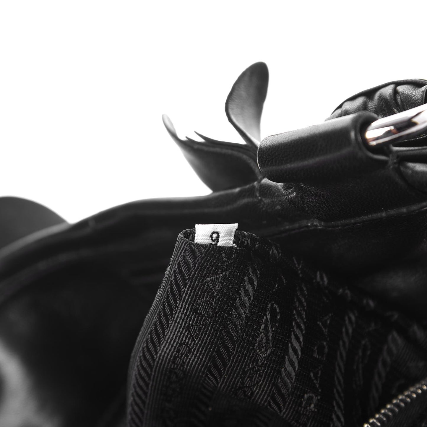 Nappa Ruffle Bag Black