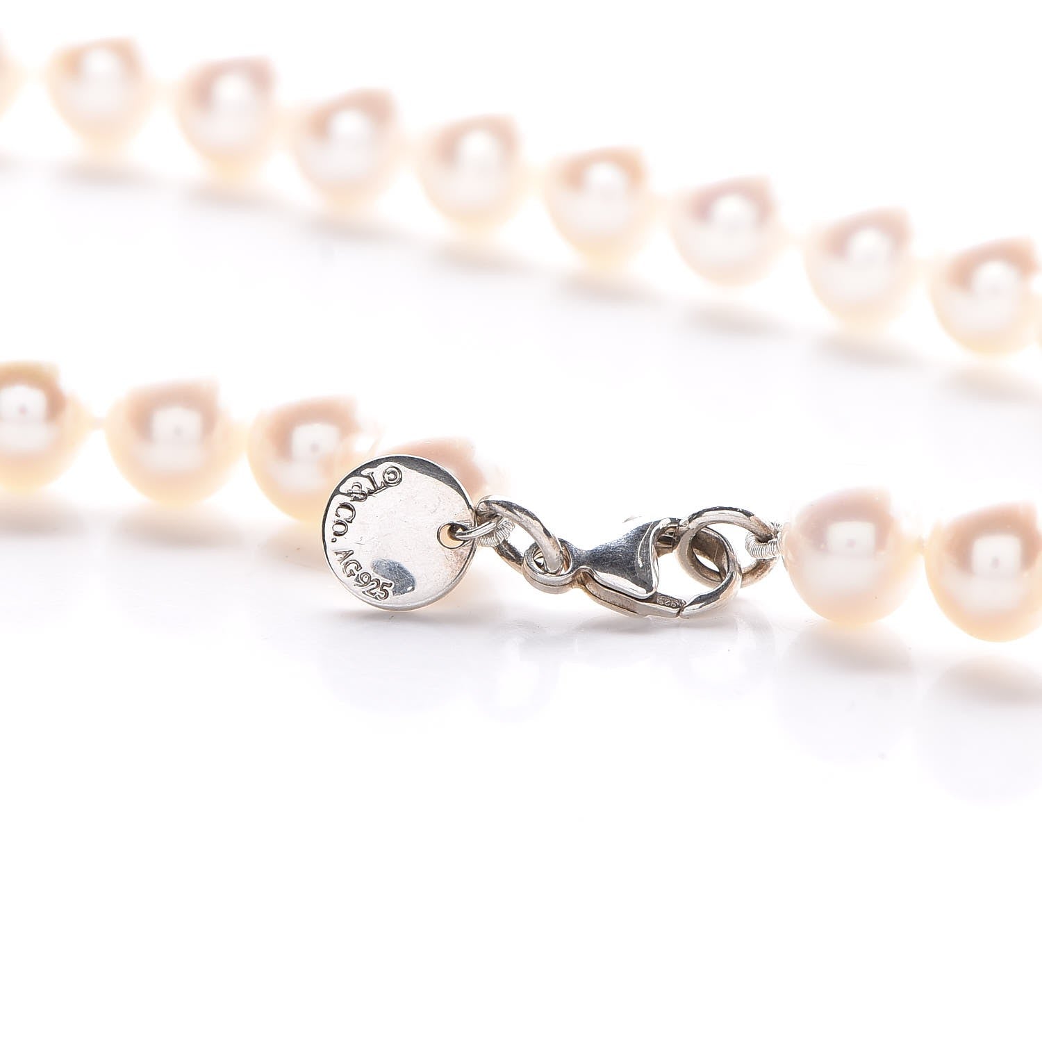 Tiffany Sterling Silver Freshwater Cultured Pearl 9-10mm Ziegfeld Necklace 5 of 5