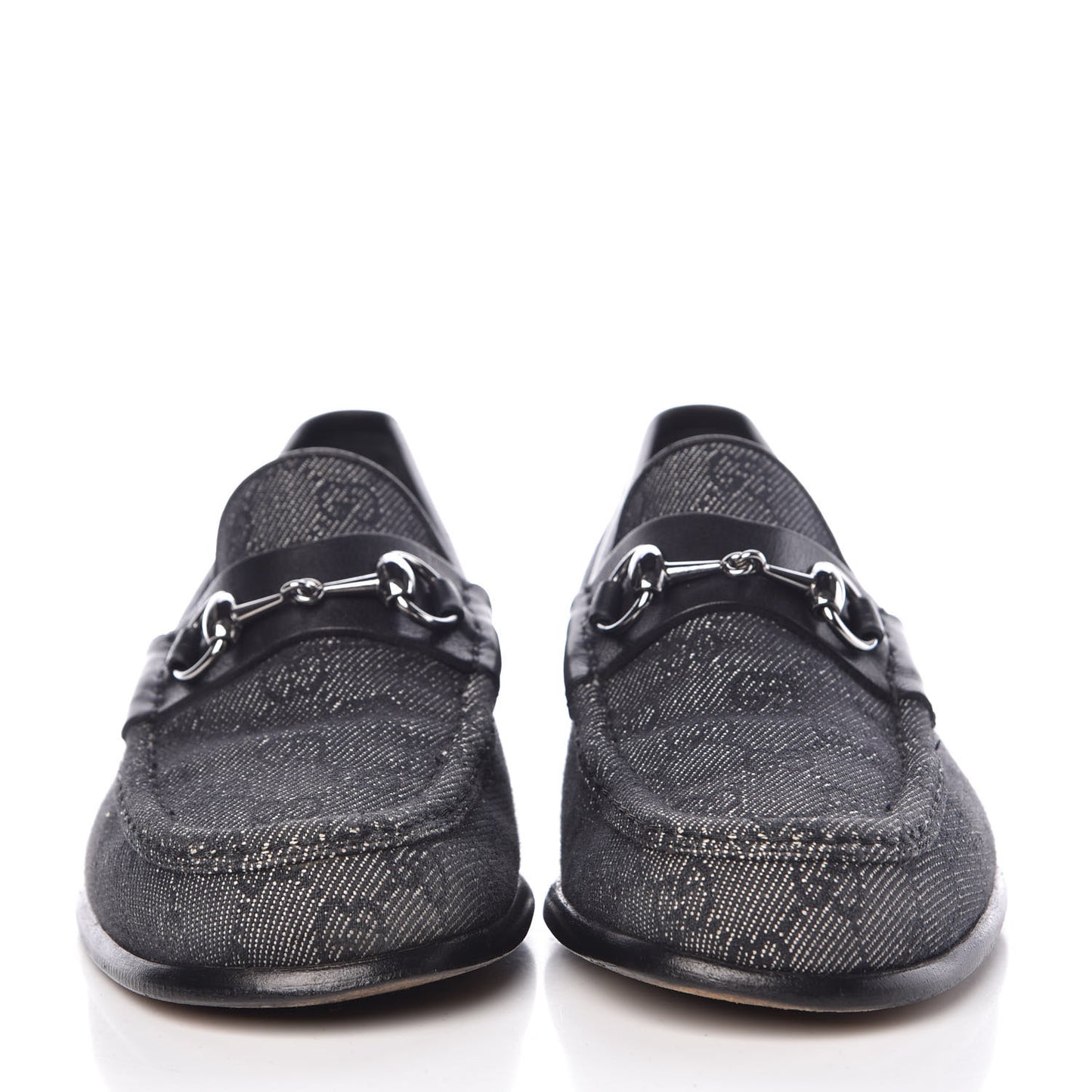 Monogram Calfskin Mens Horsebit Loafers 8.5 Navy