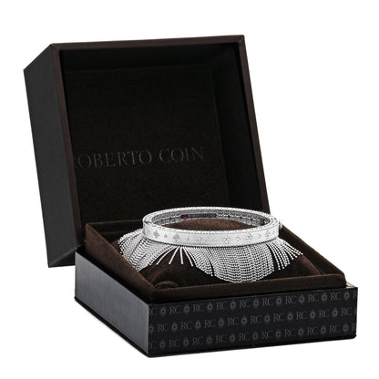 Roberto Coin 18K White Gold Diamond Princess Tassel Bangle Bracelet 6 of 6