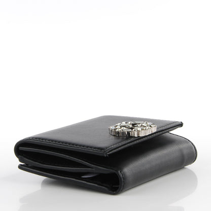 Gucci Calfskin Swarovski Crystal Mini GG Sparkling French Flap Wallet Black 4 of 8