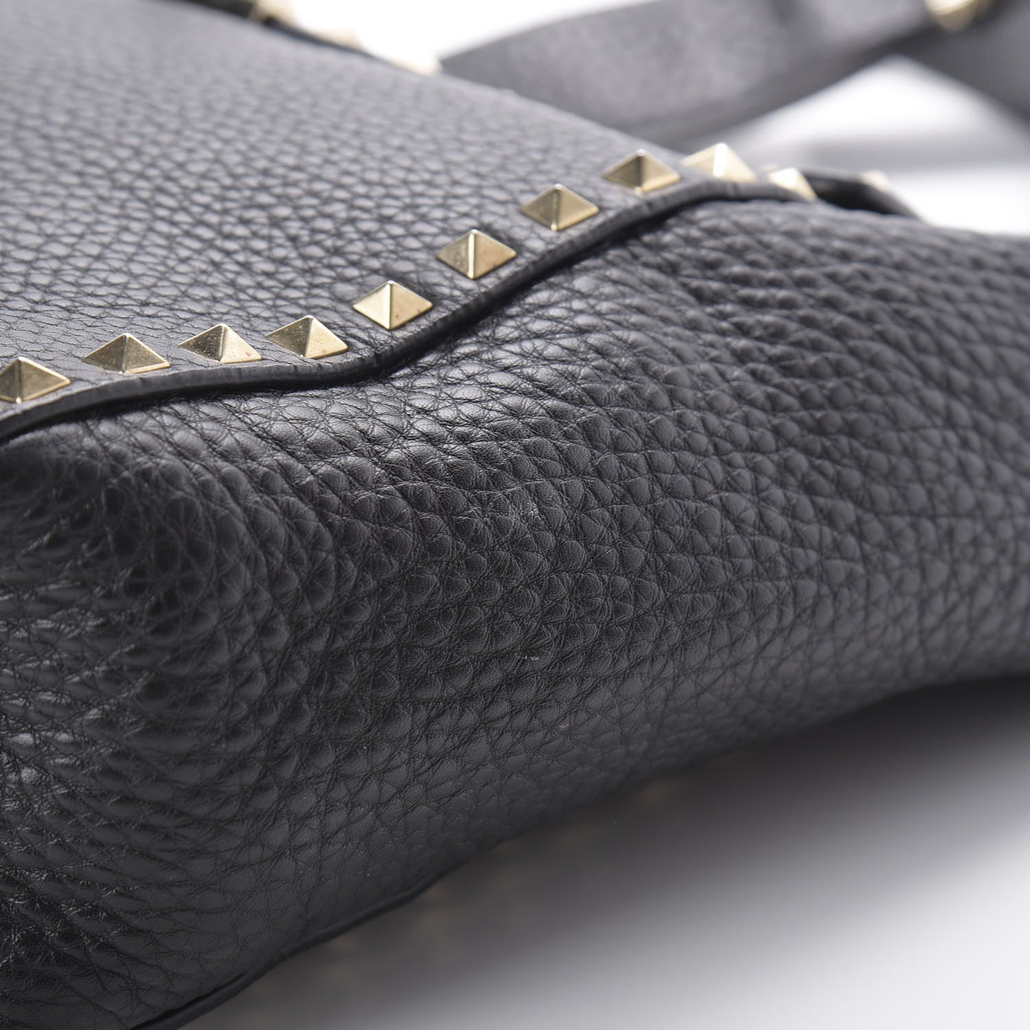 Valentino Garavani Pebbled Calfskin Rockstud Flip Lock Flap Messenger Satchel Black 10 of 12