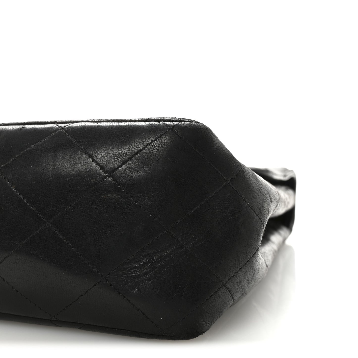 Lambskin Quilted XL Jumbo Single Flap Black