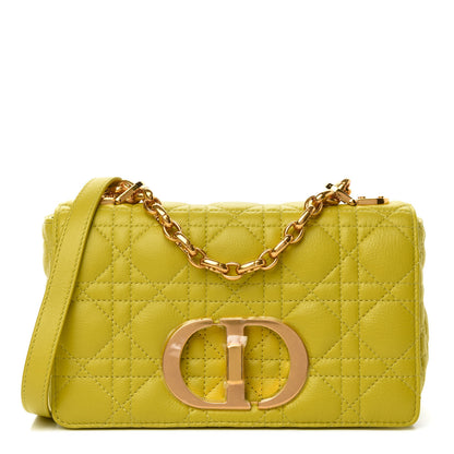 Christian Dior Calfskin Cannage Small Caro Bag Lime 1 of 10