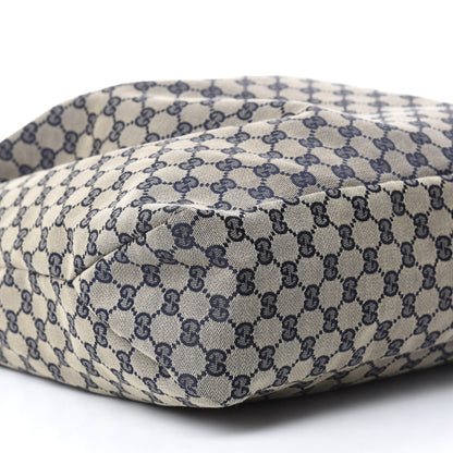 Gucci Monogram Large Horsebit Chain Hobo Navy 6 of 10