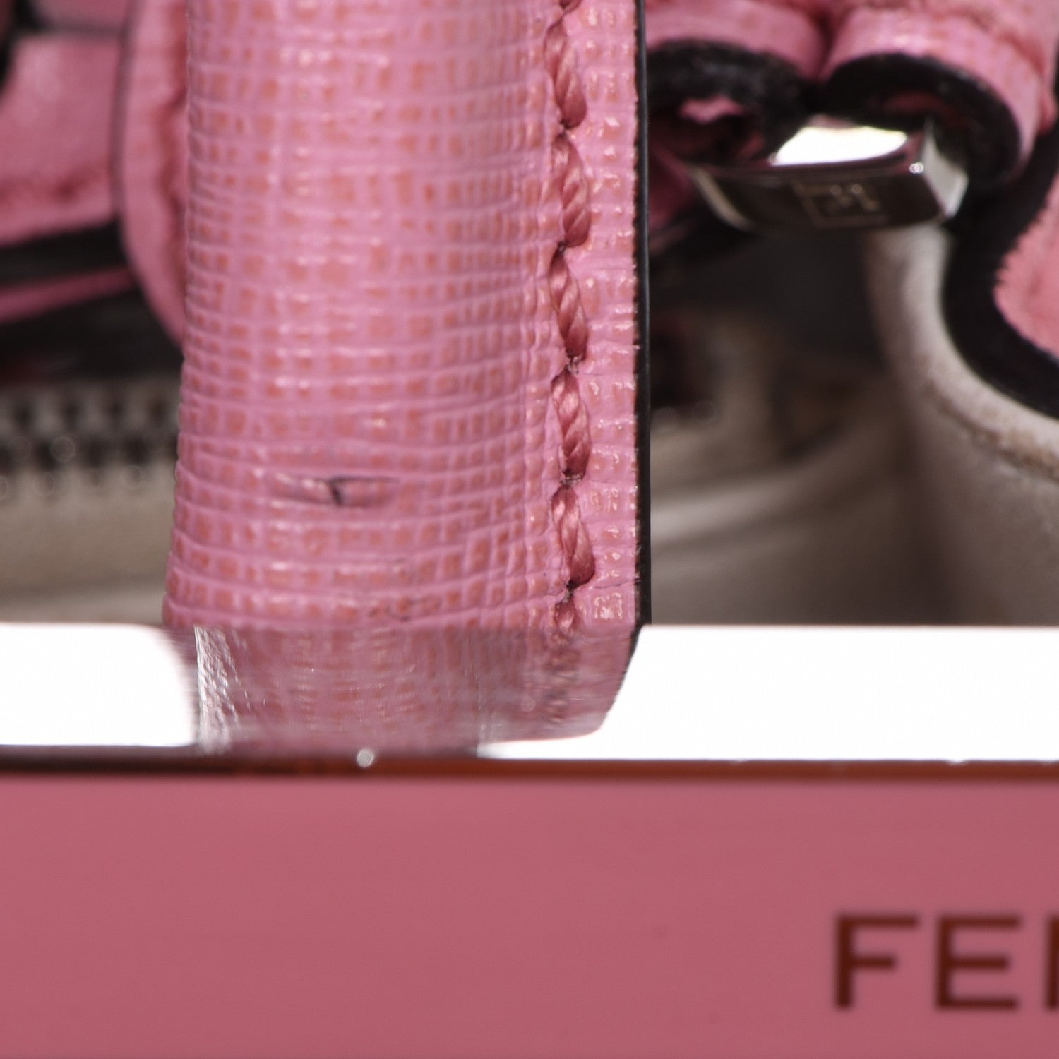 Fendi Vitello Elite Flamingo Mink Monster Charm Petite 2Jours Tote Pink Multicolor 10 of 16
