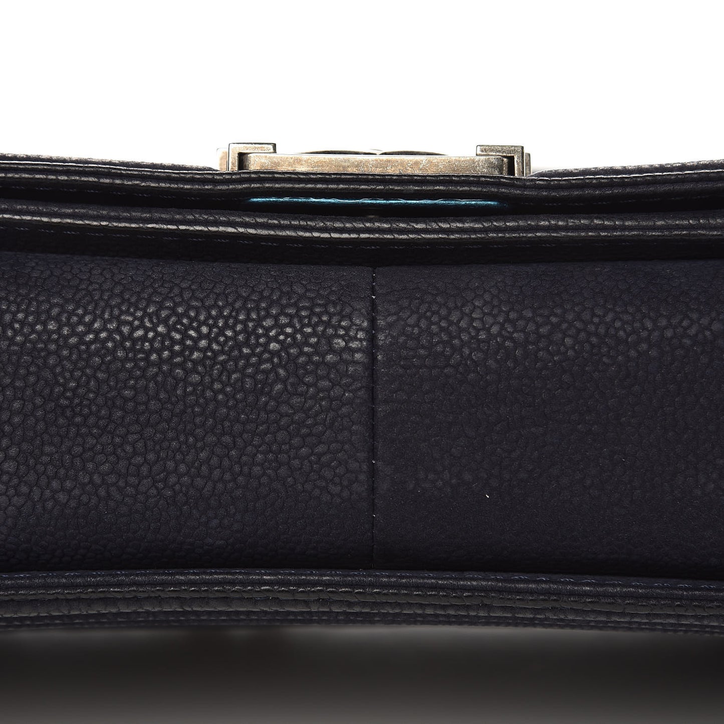 Iridescent Caviar Quilted Medium Boy Flap Navy