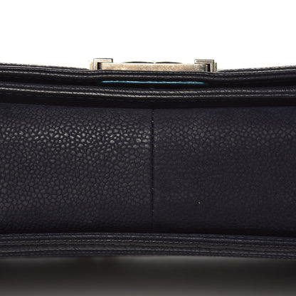 Chanel Iridescent Caviar Quilted Medium Boy Flap Navy 9 of 17