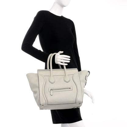 Celine Drummed Calfskin Mini Luggage Lune 2 of 9