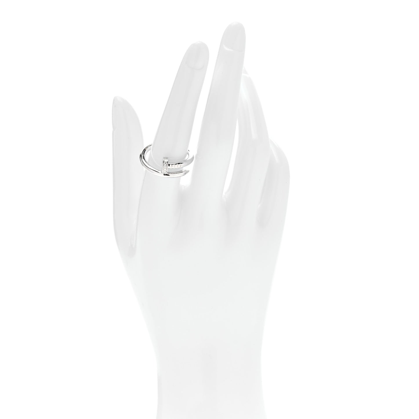 18K White Gold Diamond Juste Un Clou Ring 58 8.25