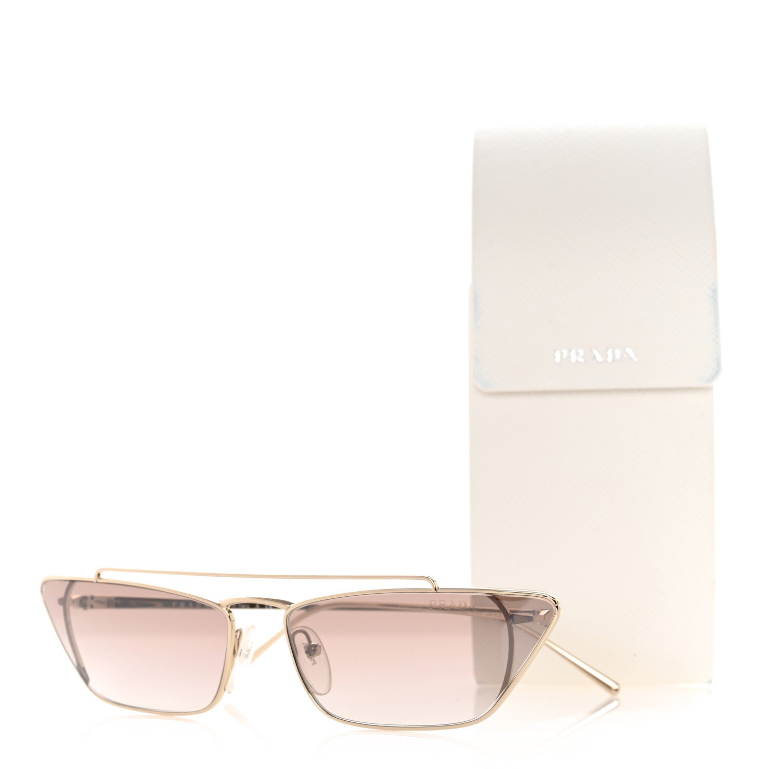 Prada Cat Eye Sunglasses SPR 64U Gold 8 of 8