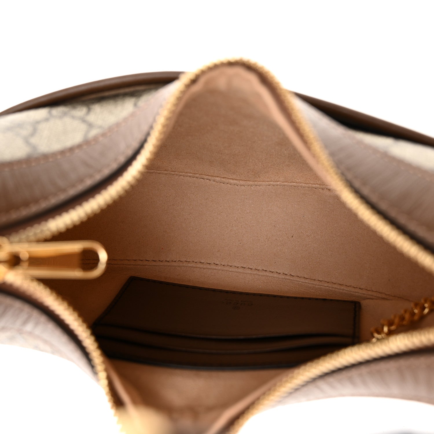 Gucci GG Supreme Monogram Azalea Calfskin Mini Retro Interlocking G Half Moon Bag Beige Ebony Brown Sugar 5 of 11