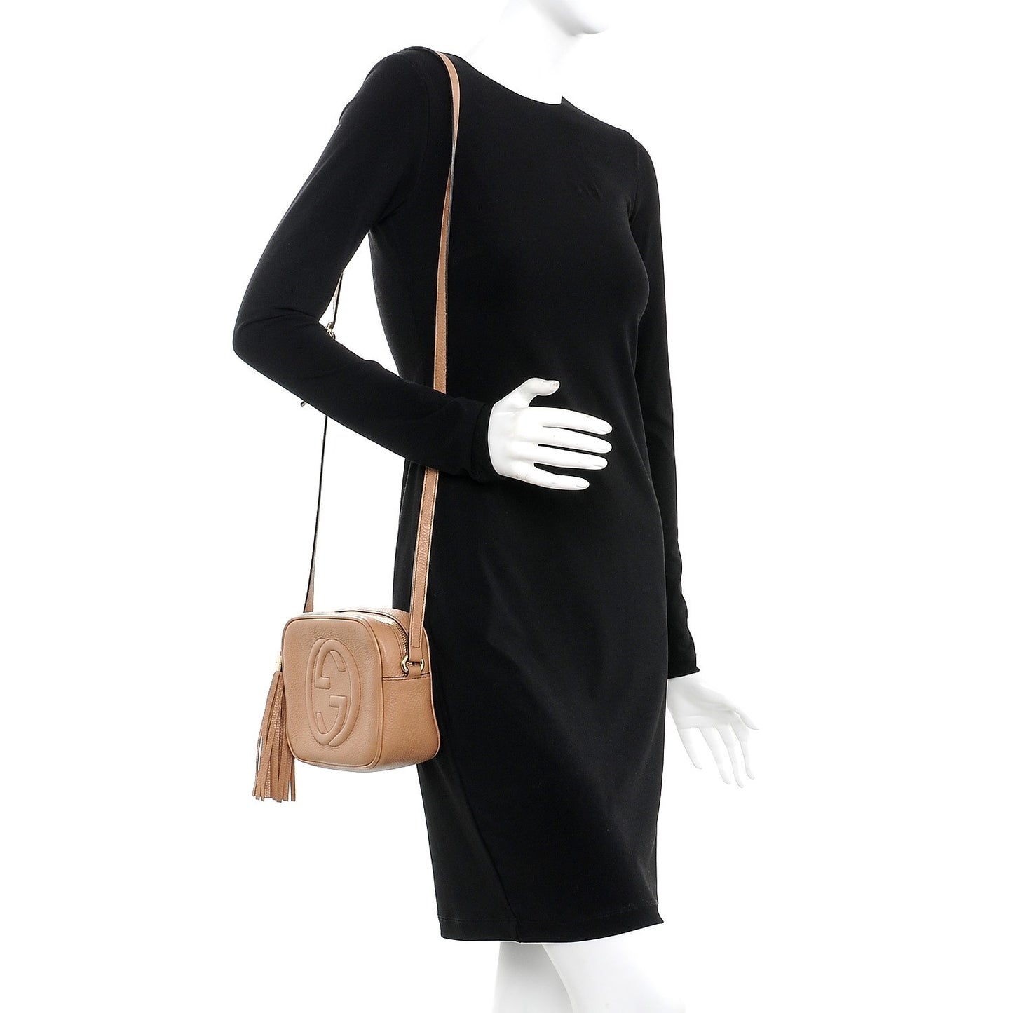Pebbled Calfskin Small Soho Disco Bag Camelia