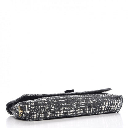 Prada Tweed Clutch Black White 4 of 7
