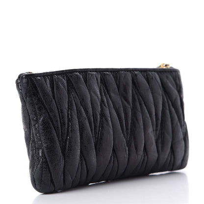 Miu Miu Nappa Matelasse Lux Pouch Black 3 of 11
