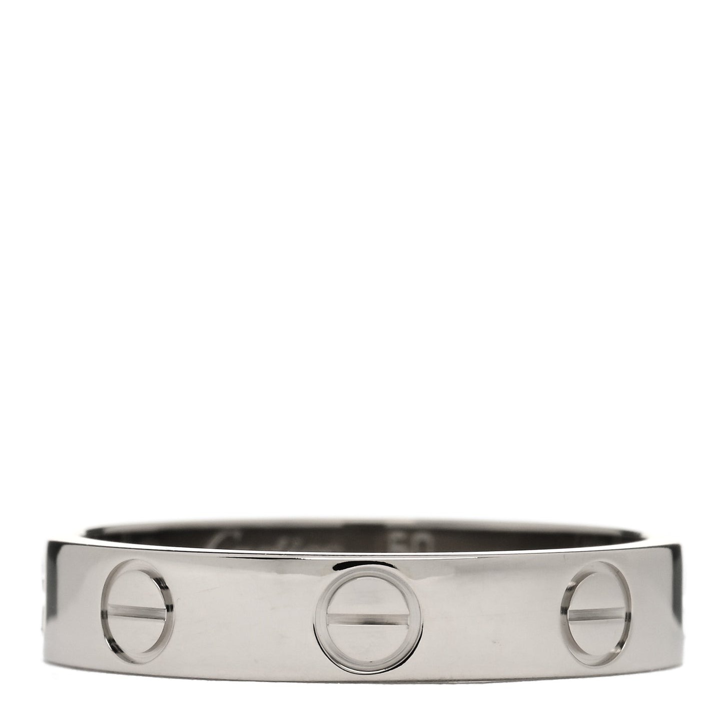 18K White Gold 3.5mm LOVE Wedding Band Ring 50 5.25