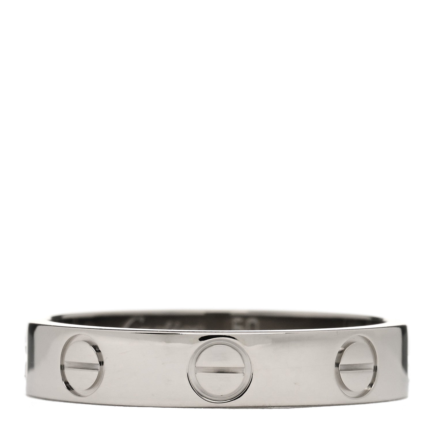 Cartier 18K White Gold 3.5mm LOVE Wedding Band Ring 50 5.25 1 of 5