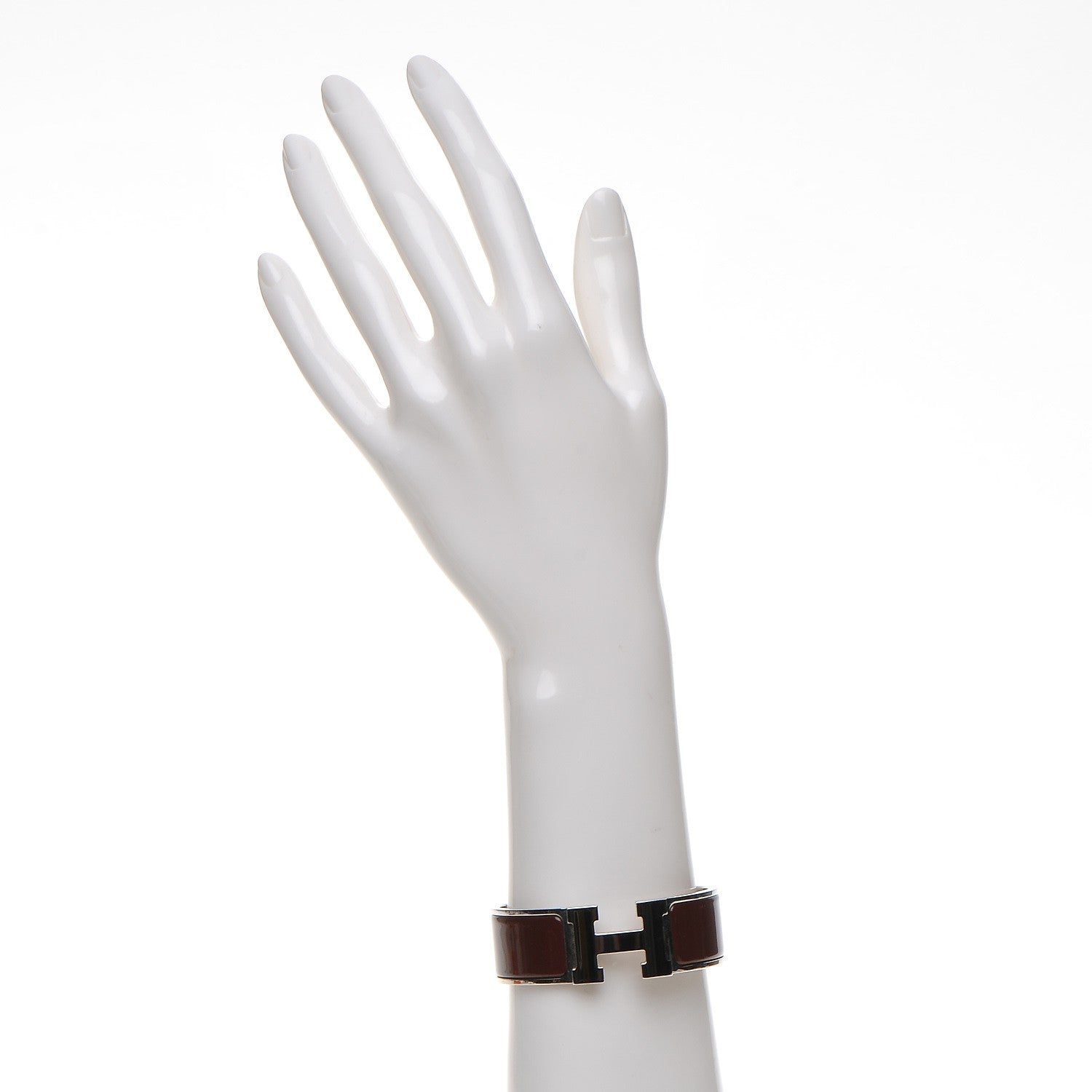 Hermes Enamel Wide Clic Clac H Bracelet PM Cacao 2 of 6