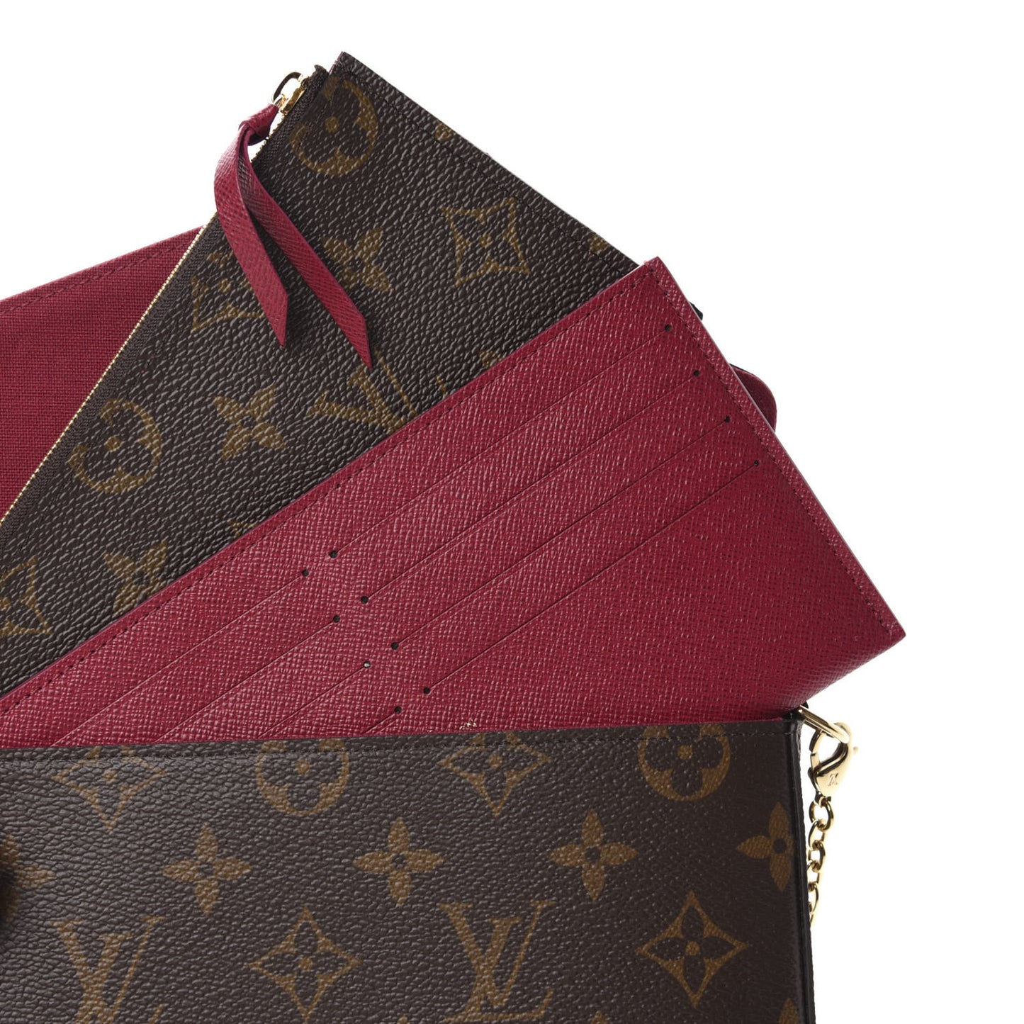 Monogram Pochette Felicie Chain Wallet Fuchsia