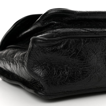 Saint Laurent Crinkled Calfskin Matelasse Monogram Large Niki Chain Satchel Black 9 of 13
