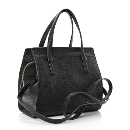 Salvatore Ferragamo Hammered Calfskin Double Handle Small Amy Tote Black 3 of 10