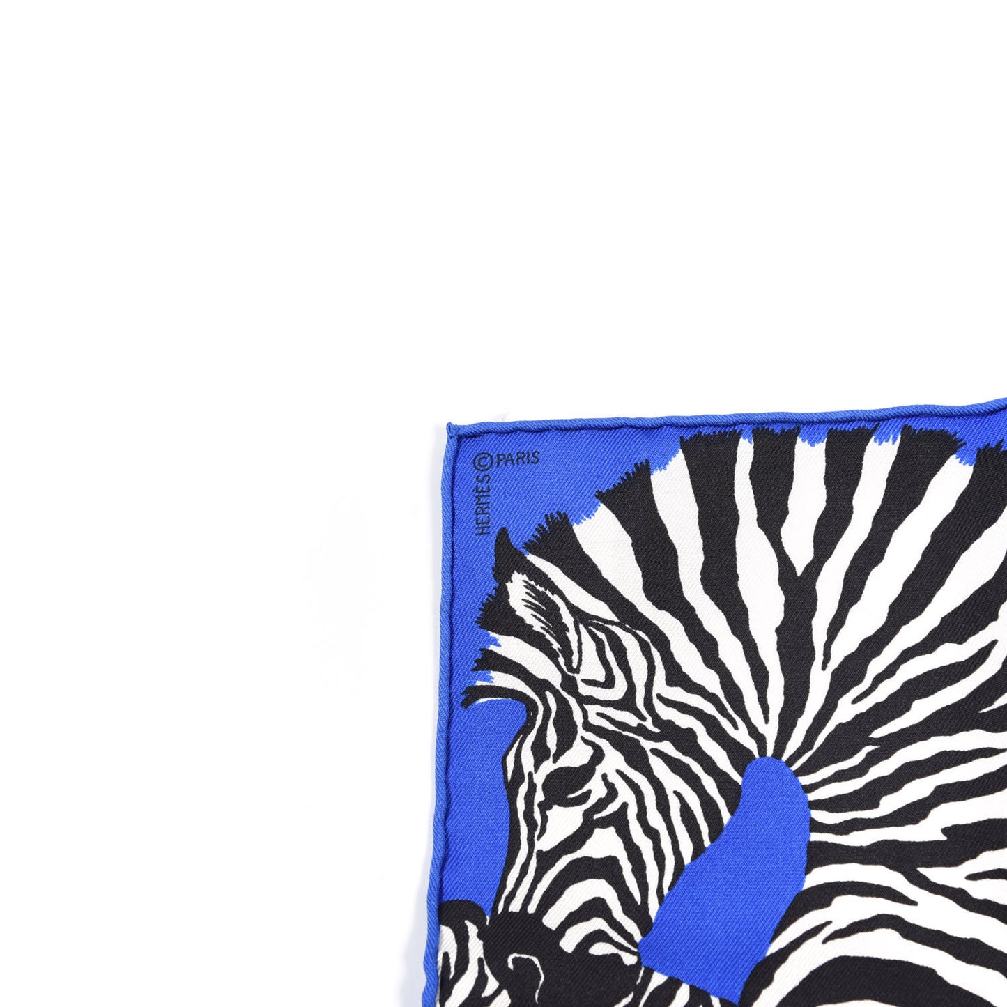 Silk Zebra Pegasus Nano Scarf 20 Bleu Vif Jaune White