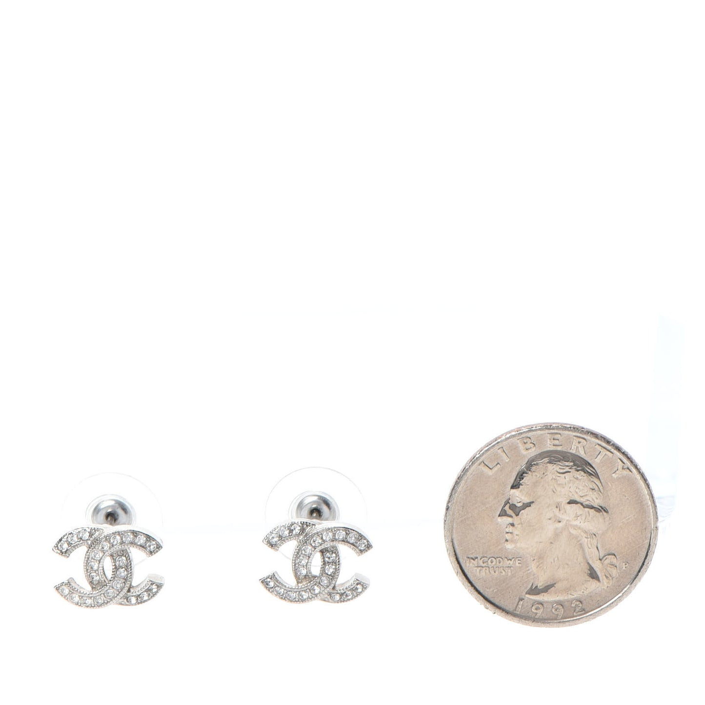 Crystal CC Earrings Silver